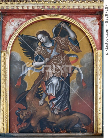 Altar of the Saint Michael in the Church of Saint Michael in Vugrovec, Croatia 85297187