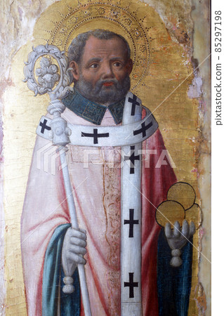 Antonio Vivarini: Saint Nicholas, Altarpiece in Euphrasian Basilica in Porec, Croatia 85297198