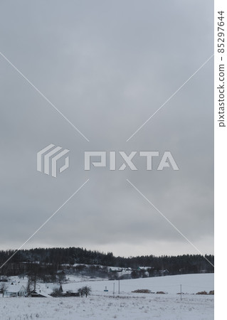 Beautiful scenic snowy winter background. magical frosty outdoor winter pattern Beautiful scenic snowy winter background. magical frosty outdoor winter pattern 85297644