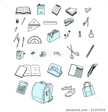 Stationery set used at school (simple, hand-painted) Stationery set used at school (simple, hand-painted) 85297859