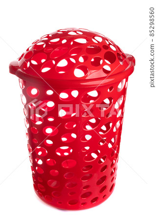 red plastic laundry tub on white background red plastic laundry tub on white background 85298560