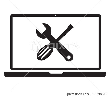 security laptop on white background. protection sign. flat style.   85298618