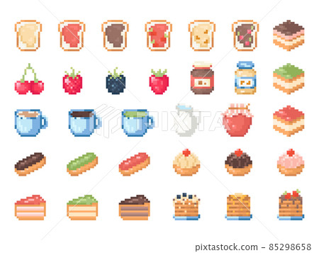 Pixel piece of cake isolated Royalty Free Vector Image