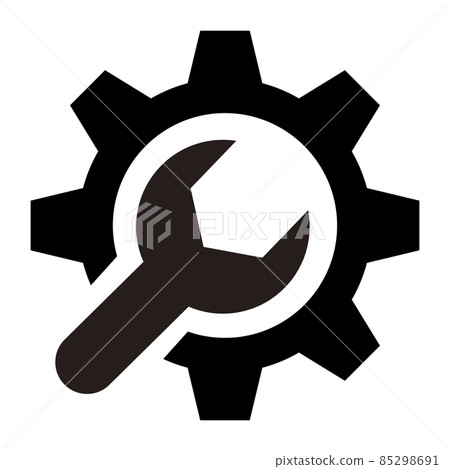 Gear and spanner icons meaning settings 85298691