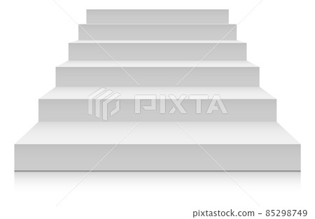 White stairs front view. Blank mockup for platform or podium White stairs front view. Blank mockup for platform or podium 85298749