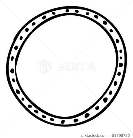 Round doodle frame. Blank circle in vintage hand drawn style Round doodle frame. Blank circle in vintage hand drawn style 85298750