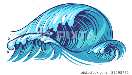 Tidal wave. Ocean beach symbol. Summertime sign Tidal wave. Ocean beach symbol. Summertime sign 85298751