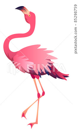 Cute tropical bird. Pink flamingo. Summer symbol 85298759