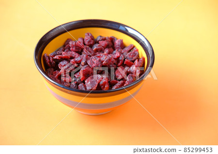 detail shot of dried cranberries on table detail shot of dried cranberries on table 85299453