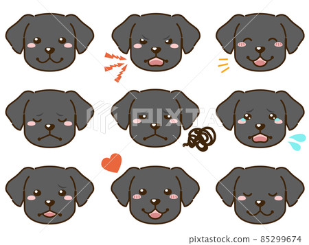 拉布拉多獵犬(黑色)面部表情臉圖標 拉布拉多獵犬(黑色)面部表情臉圖標 85299674