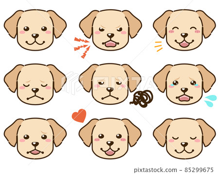 拉布拉多犬（黃色）面部表情臉圖標 85299675