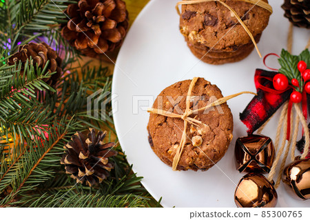 Christmas motifs. Delicious cookies for Santa. Christmas motifs. Delicious cookies for Santa. 85300765