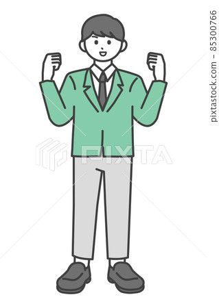 擺姿勢的男學生全身圖素材 擺姿勢的男學生全身圖素材 85300766