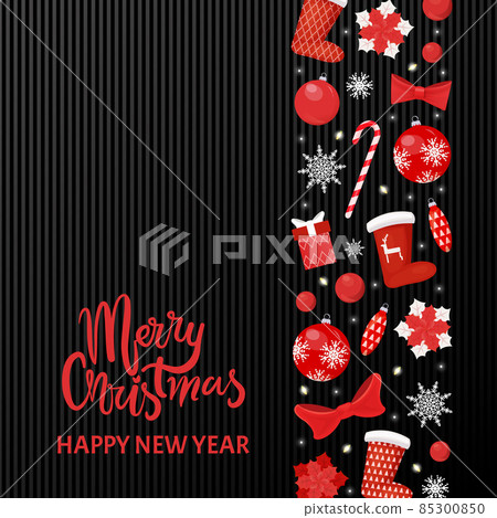 Merry Christmas and Happy New Year Symbolic Icons 85300850