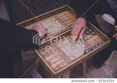 Play board games in the alleys of the Old City of Jerusalem, the holy city of Israel, Judaism, Christianity and Islam 85301034