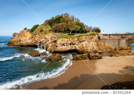 Rock of Basta and seaside in biarritz 85301264