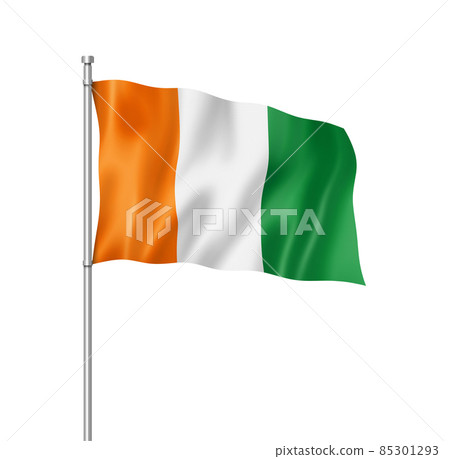 Ivorian flag isolated on white 85301293