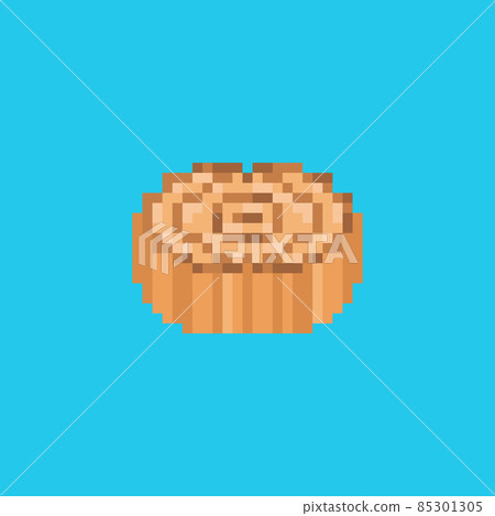 Pixel piece of cake isolated Royalty Free Vector Image