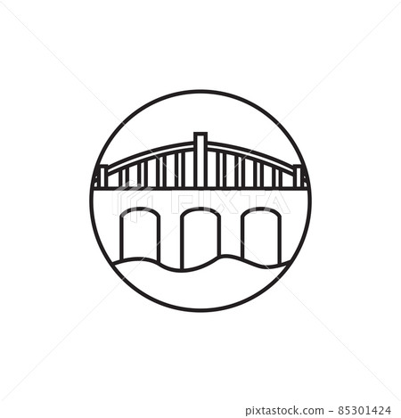 line bridge with dam logo design vector graphic symbol icon sign illustration creative idea 85301424