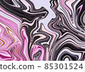Fluid art. Marble ink colorful. Pink and Purple marble pattern texture abstract background. can be used for background or wallpaper, Flow ink 85301524