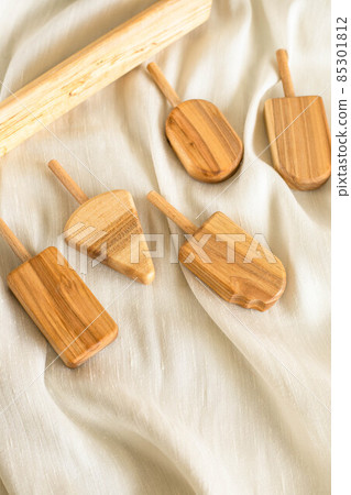 Wooden eco toy ice creame for crunching by toddlers Wooden eco toy ice creame for crunching by toddlers 85301812