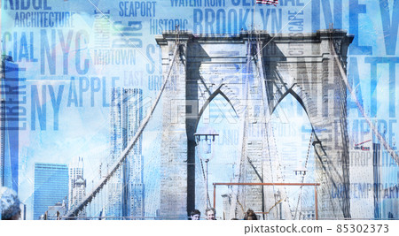 NY Brooklyn Bridge. 3D rendering NY Brooklyn Bridge. 3D rendering 85302373