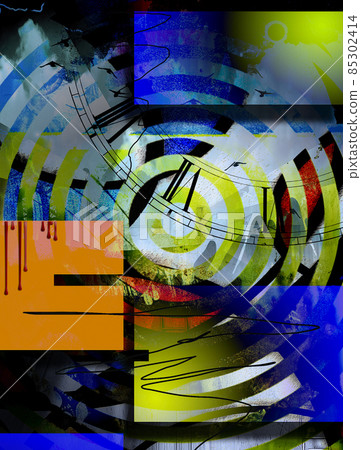 Modern abstract with geometric forms. 3D rendering Modern abstract with geometric forms. 3D rendering 85302414