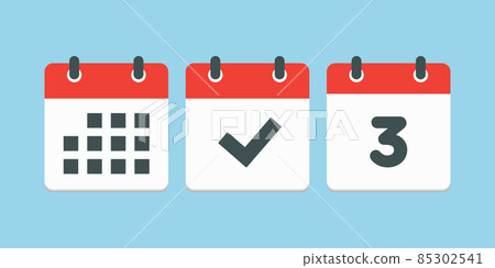 Vector page calendar number 3, done, agenda app Vector page calendar number 3, done, agenda app 85302541