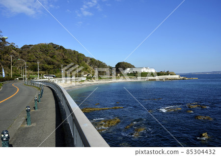 Fence and sea Tatarahama fence 85304432