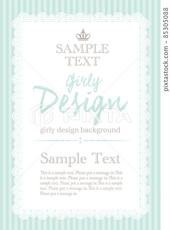 Girly Design Template (blue) - Stock Illustration [85305088] - PIXTA