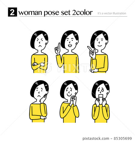 Female upper body pose set Female upper body pose set 85305699