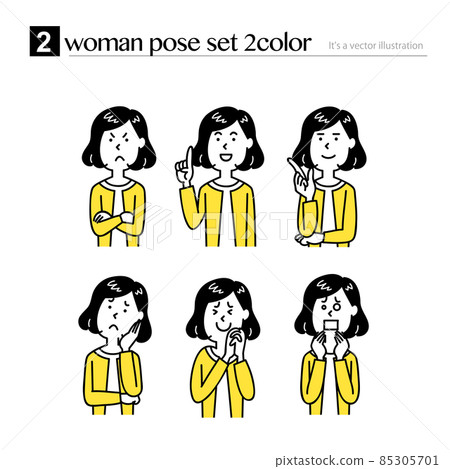 Female upper body pose set Female upper body pose set 85305701