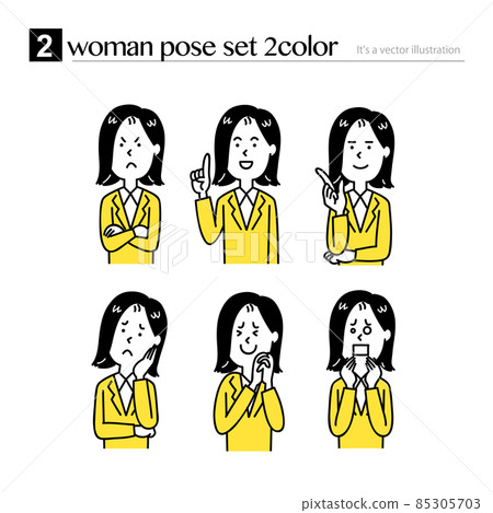 Female upper body pose set Female upper body pose set 85305703