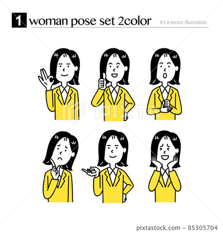 女性上身姿勢組 85305704