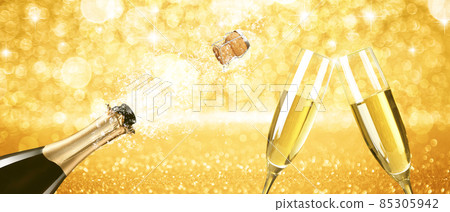 New years eve celebration background with champagne New years eve celebration background with champagne 85305942