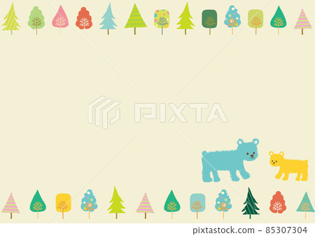 Scandinavian style forest bear frame 85307304