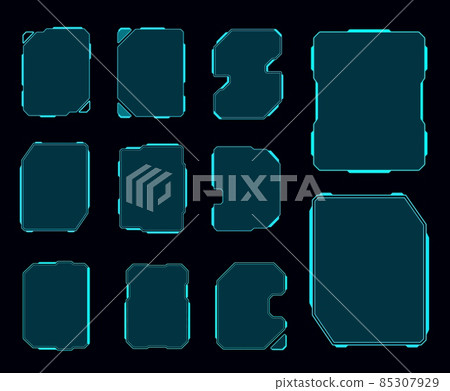 HUD futuristic display and screen frames, info... - Stock Illustration ...