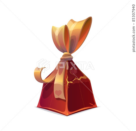 Gift box with golden bow and hearts, isolated present with gold wrapping paper and ribbon, decorated with shining gold stripes. Festive vector package of birthday gift or present, Christmas surprise Gift box with golden bow and hearts, isolated present with gold wrapping paper and ribbon, decorated with shining gold stripes. Festive vector package of birthday gift or present, Christmas surprise 85307940