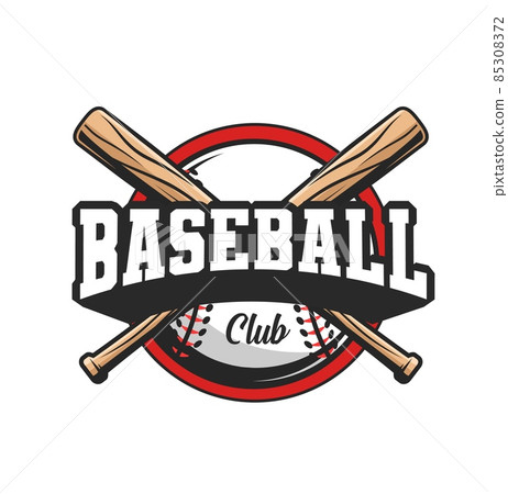 Baseball sport club icon with crossed bats and ball, softball team vector badge. Baseball varsity league or school sport club emblem with crossed bats for tournament or championship game Baseball sport club icon with crossed bats and ball, softball team vector badge. Baseball varsity league or school sport club emblem with crossed bats for tournament or championship game 85308372