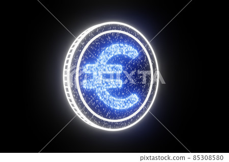 Digital currency euro. Euro finance stock trading exchange concept. Businessman touched eur currency icon on virtual financial screen. World money trade market technology 85308580