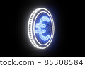 Digital currency euro. Euro finance stock trading exchange concept. Businessman touched eur currency icon on virtual financial screen. World money trade market technology 85308584