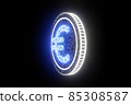 Digital currency euro. Euro finance stock trading exchange concept. Businessman touched eur currency icon on virtual financial screen. World money trade market technology 85308587