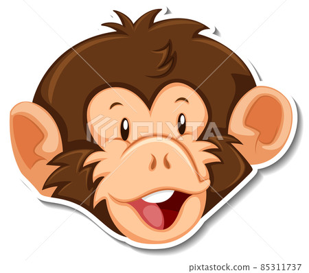 Head of Monkey animal cartoon sticker 85311737