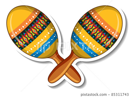 Maracas music instrument cartoon 85311743
