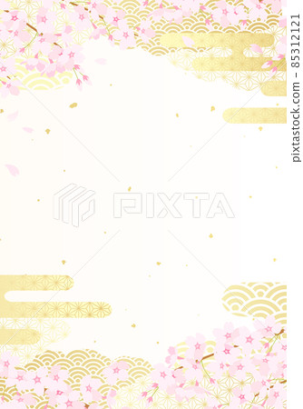 Spring Japanese style vector illustration background 85312121