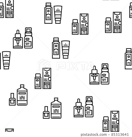 Cosmetics Package Beauty Product Vector Seamless Pattern 85313641