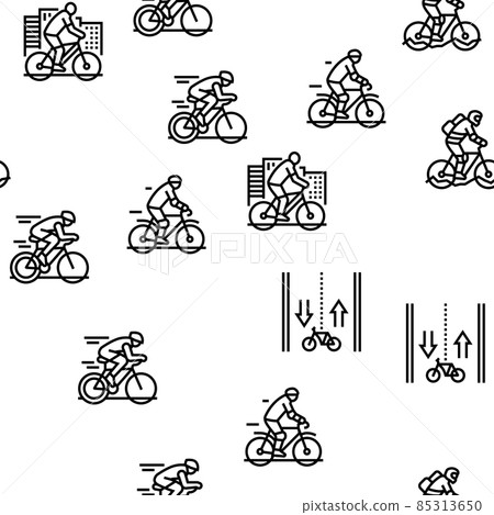 Bike Transport And Accessories Vector Seamless Pattern 85313650