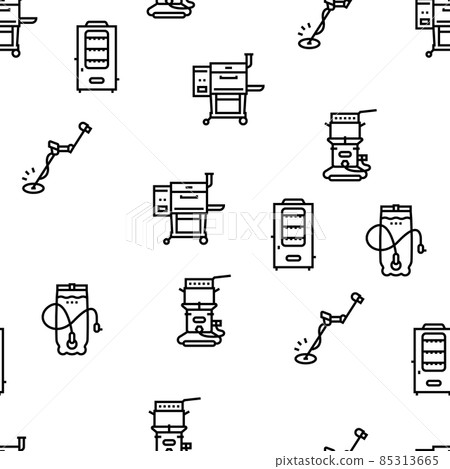 Camping Equipment And Accessories Vector Seamless Pattern Camping Equipment And Accessories Vector Seamless Pattern 85313665
