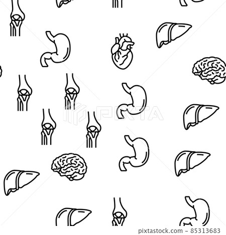 Human Internal Organ Anatomy Vector Seamless Pattern 85313683