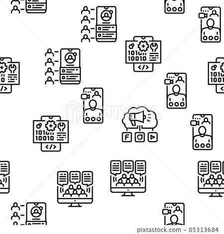 Social Networking Online App Vector Seamless Pattern Social Networking Online App Vector Seamless Pattern 85313684